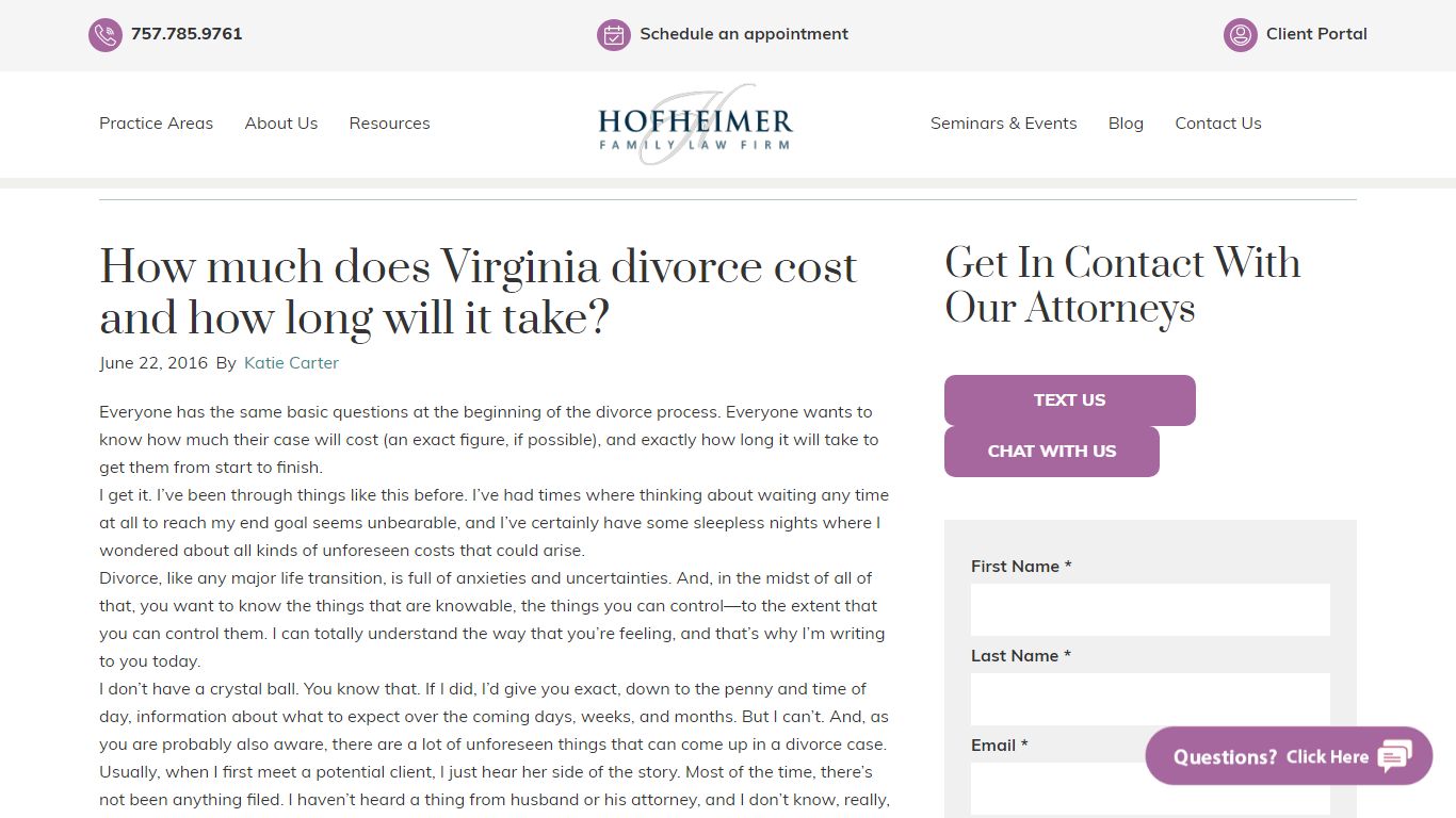 How much does Virginia divorce cost and how long will it take?